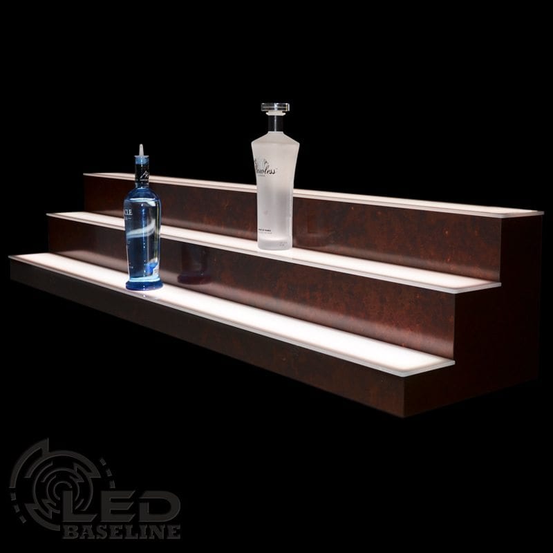 3 Step LED Display Shelf, Lighted Bar Shelves