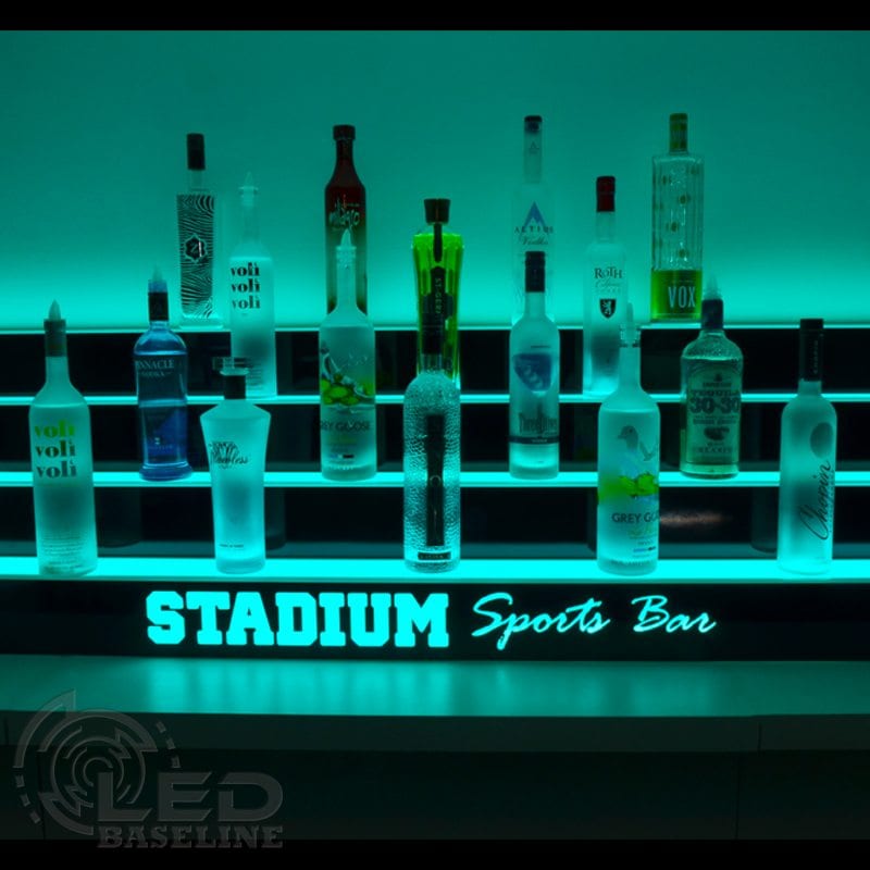 4 Tier LED Display Shelf Lighted Liquor Bottle Display